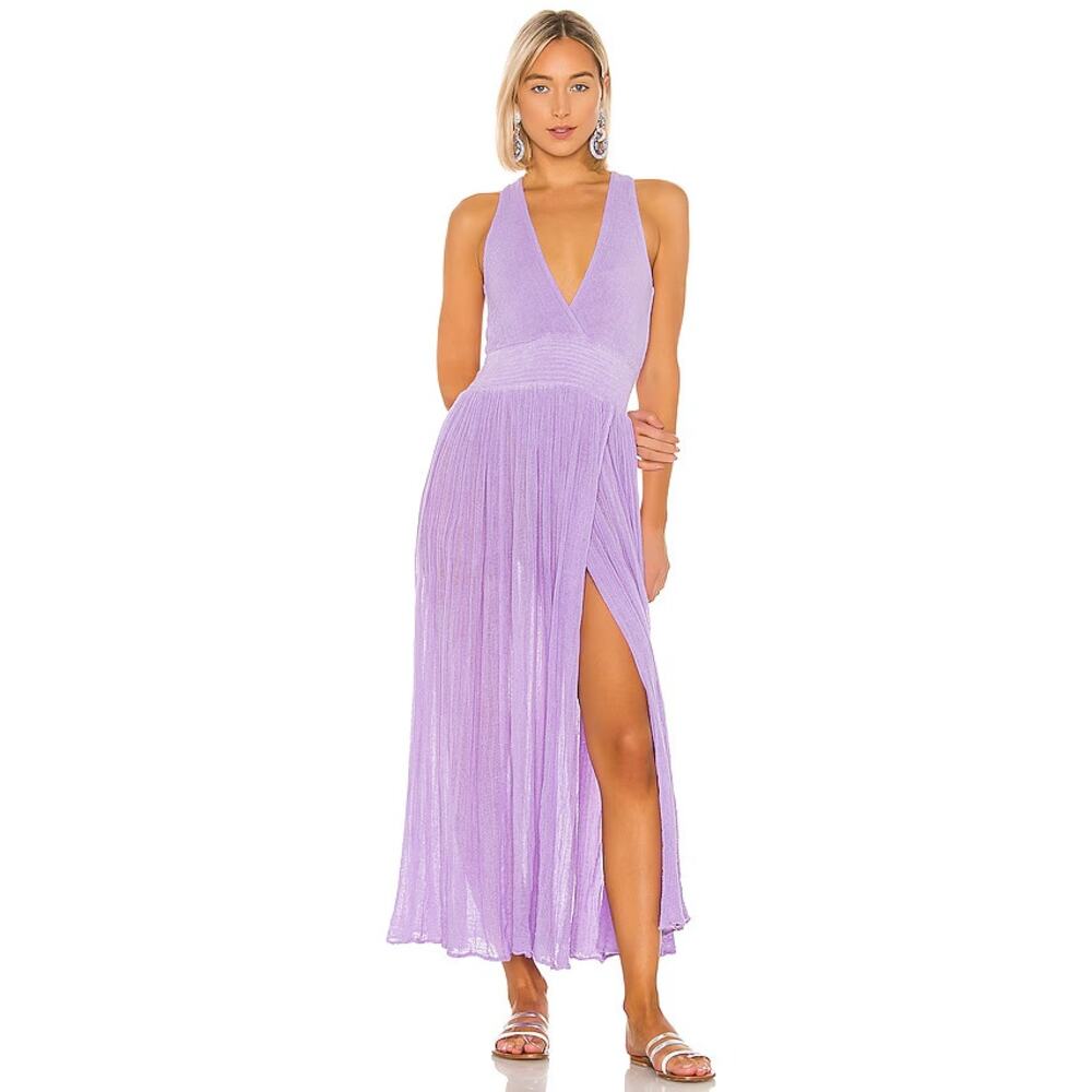 Jen's Pirate Booty Lilac Purple Cotton Shorecrest Gauze Smocked Flowy Maxi Dress